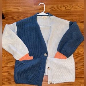 cozy colorblock cardigan